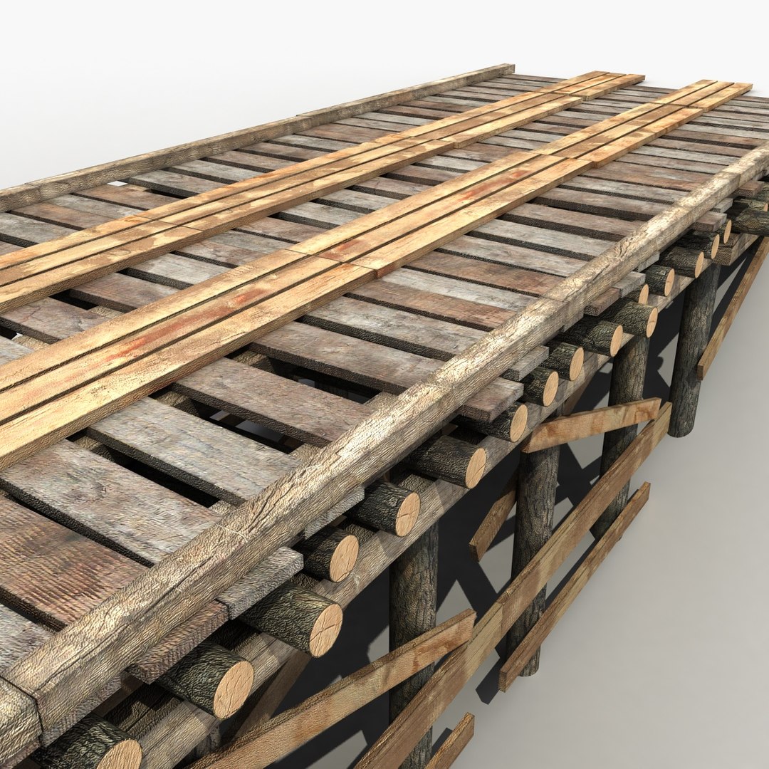 3d Max Modeled Old Wooden Bridge