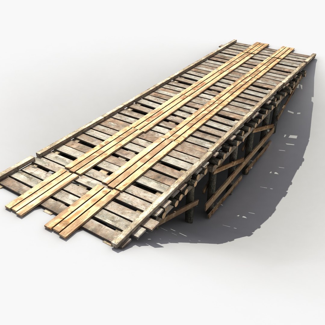 3d Max Modeled Old Wooden Bridge