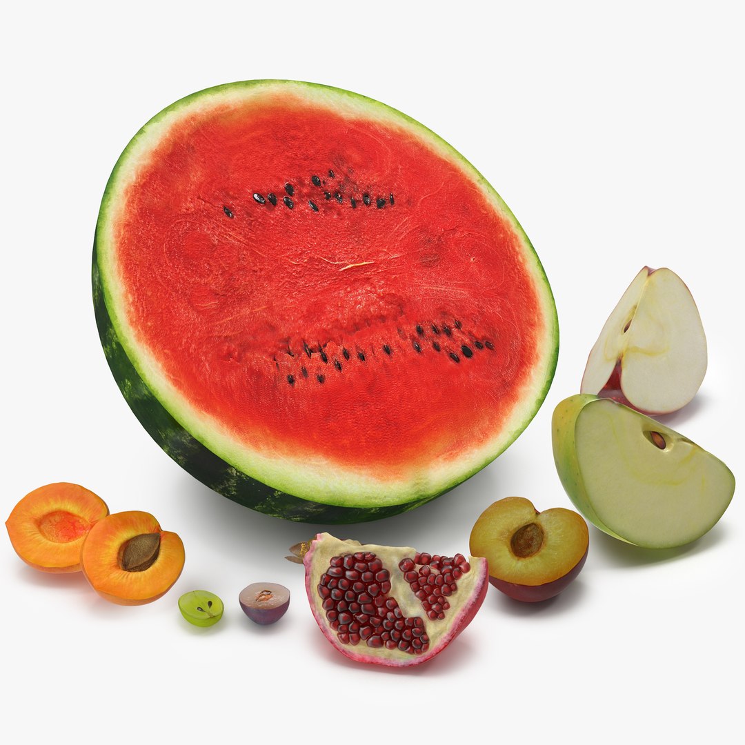 Cross Section Fruits 3D Models Collection 3D model preview
