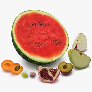 3d 3ds cross section fruits modeled