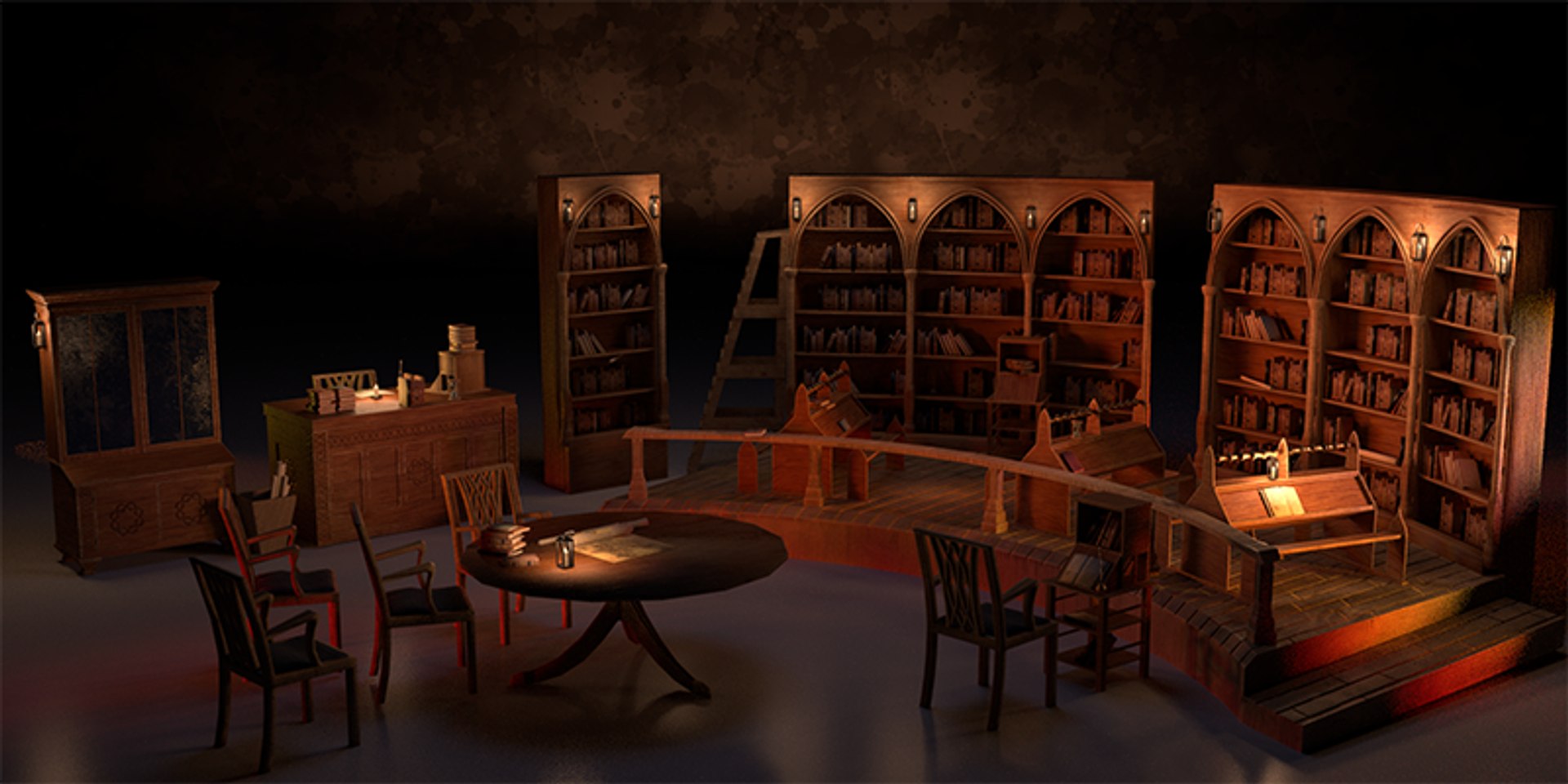 3D Medieval Library Pack Pbr - TurboSquid 1292318