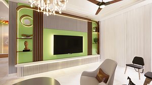 Living Dinning PoojaTemple Bedroom Kithchen 3D model