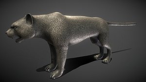 Leopard Bronze Statue 3D model