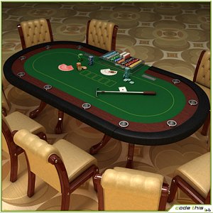 casino poker cards table 3d model