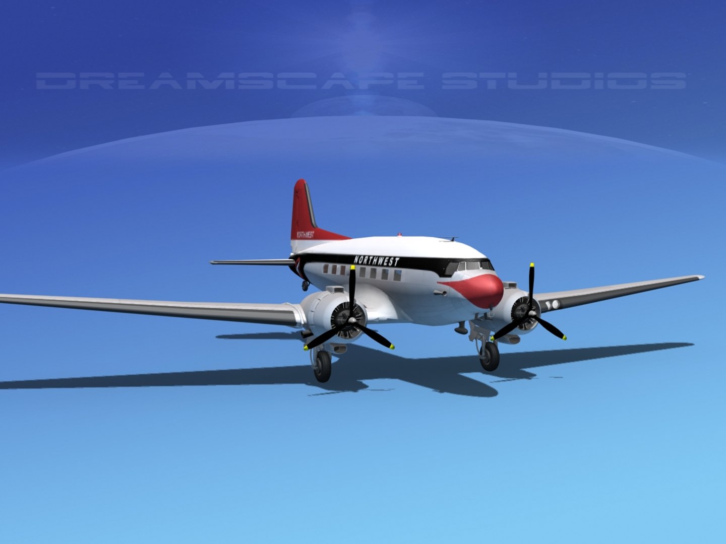 3d Dc-3 Douglas Model
