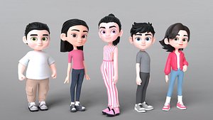 Cartoon Teen Kid Characters