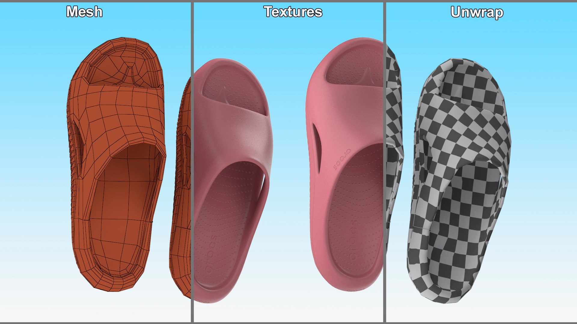 Crocs Mellow Slide Pink 3D Model - TurboSquid 2207092