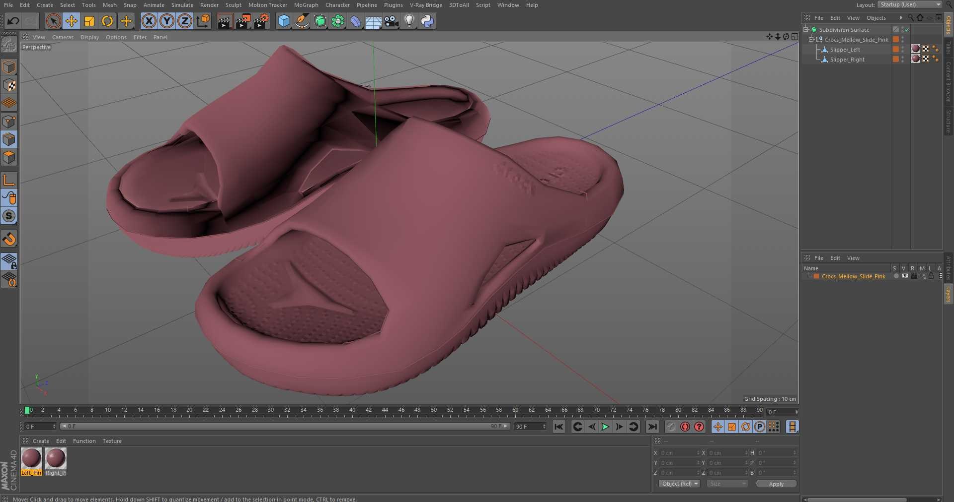 Crocs Mellow Slide Pink 3D Model - TurboSquid 2207092