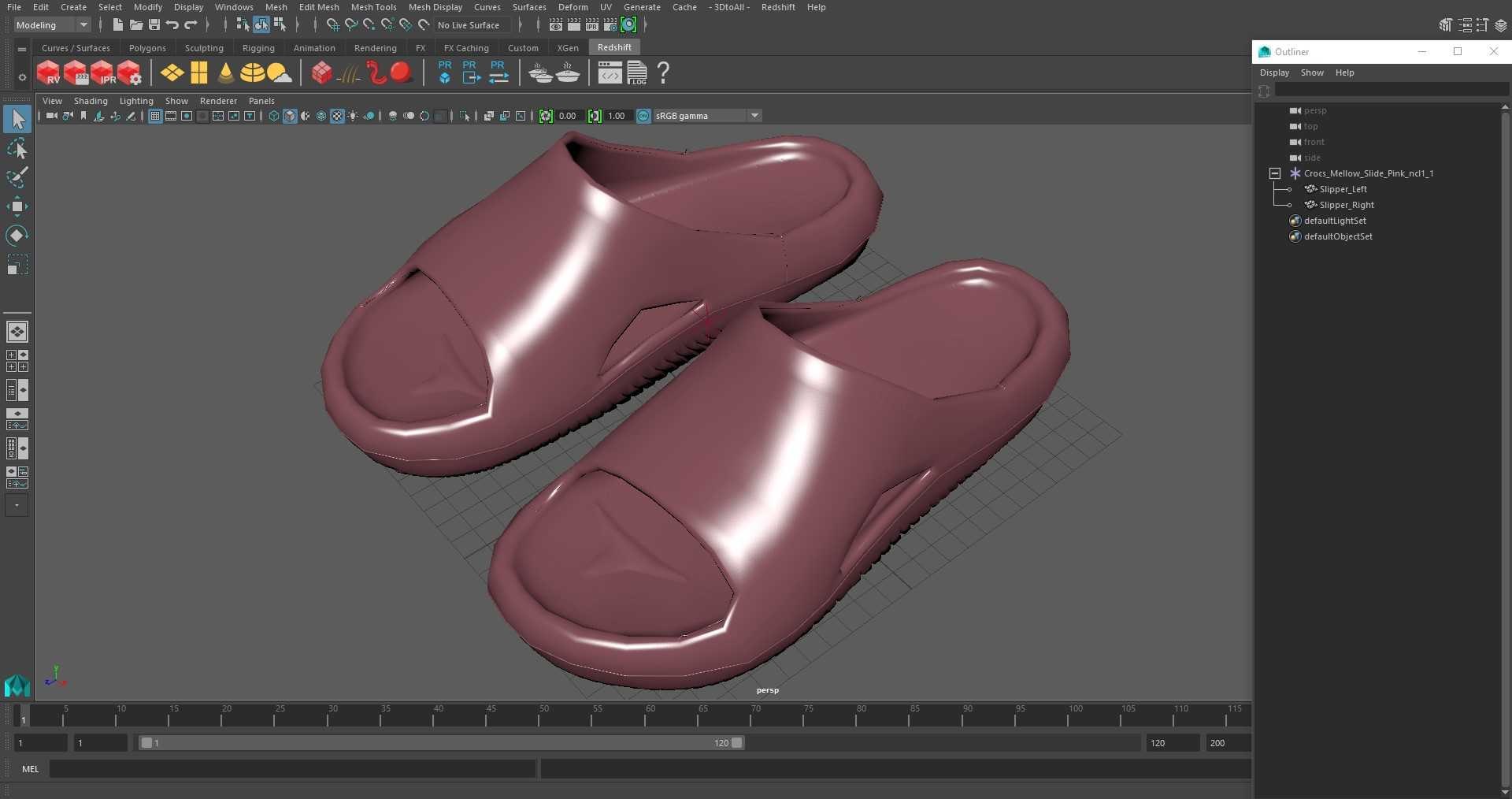 Crocs Mellow Slide Pink 3D Model - TurboSquid 2207092