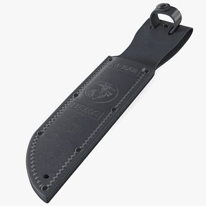 Leather Sheath for the Ka Bar Knife Black