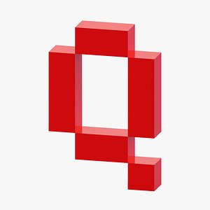 Pixel Letter Q 3D