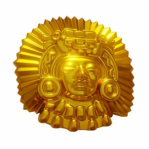 3D aztec gold face