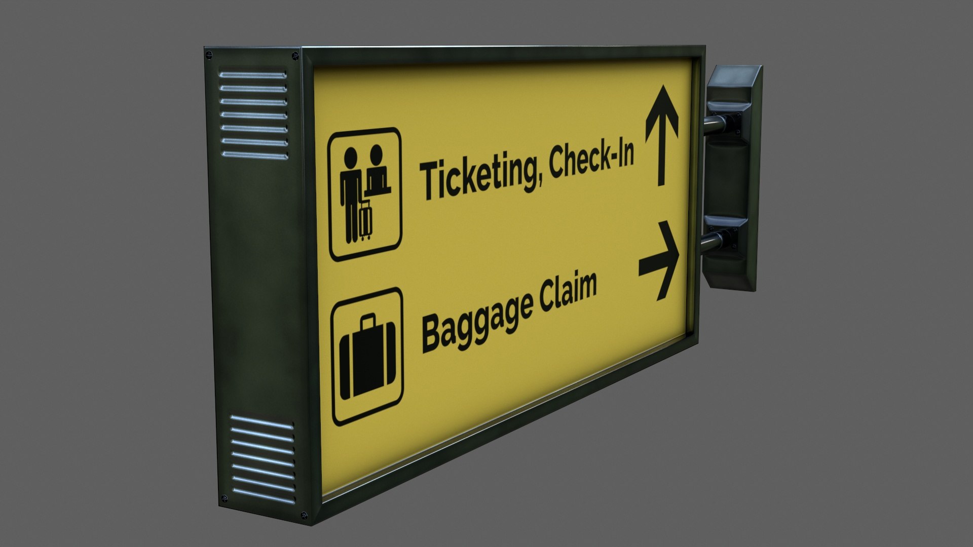 Airport Sign Board 01 Model - TurboSquid 2075730