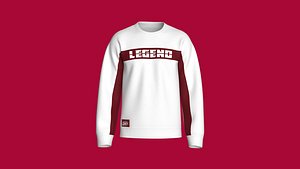 Men Printed Sweatshirt With Contrast Side Panel 3D model