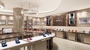 3D jewelry store interior model