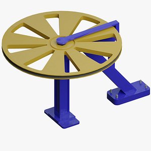 3D Ski lift  gondola bull wheel