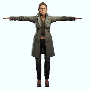 Detective mature woman - Rigged and Blendshapes VR Rigged and Blendshapes