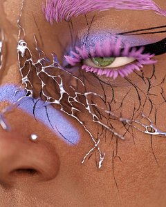 3D model Chrome type tribal goth y2k