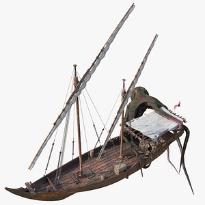 Qatar Dhow Boat with Kraken Rigged for Blender