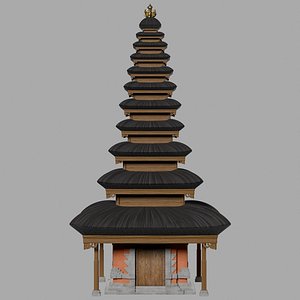 3D Pura Temple Stylized Balinese Temple Asset model