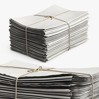 Newspapers Tied with Rope White