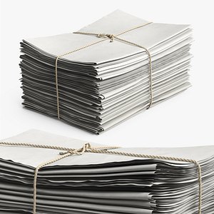 Newspapers Tied with Rope White