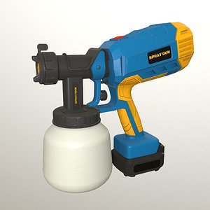 3D Spray Gun Low Poly