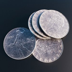 Italian 50 Lire coin