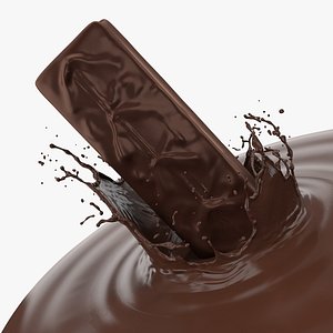 3D model chocolate bar splash