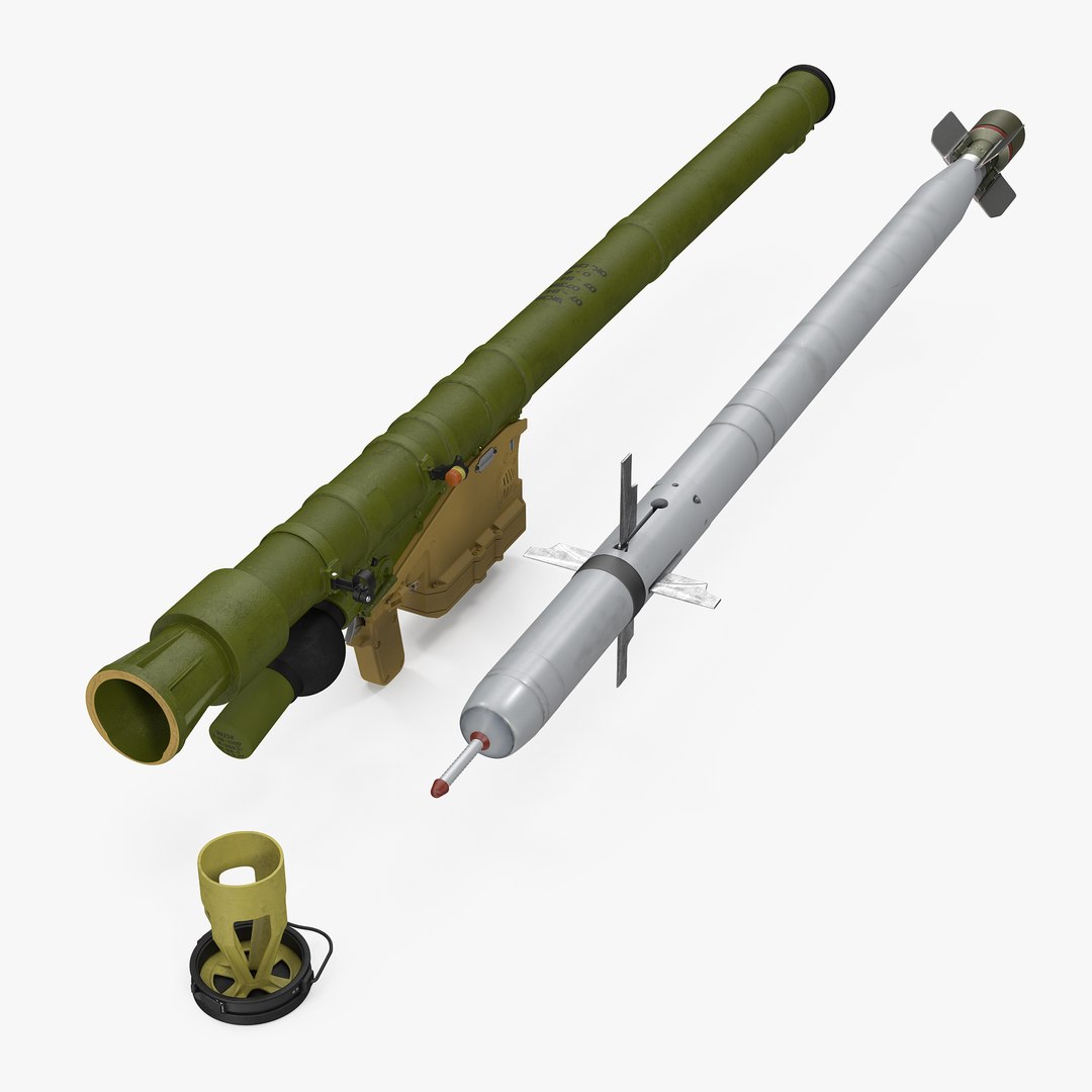 SA 18 Grouse Launcher and Missile 3D model preview