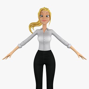cartoon business woman 3d model