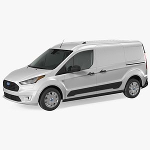 Ford Transit Connect Barn Doors Silver 3D model