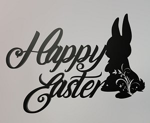 3D Happy Easter Sign