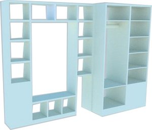 3D open rack wardrobe
