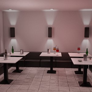 3D model bar night modern