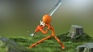 Rigged Low Poly Stylized Stickman
