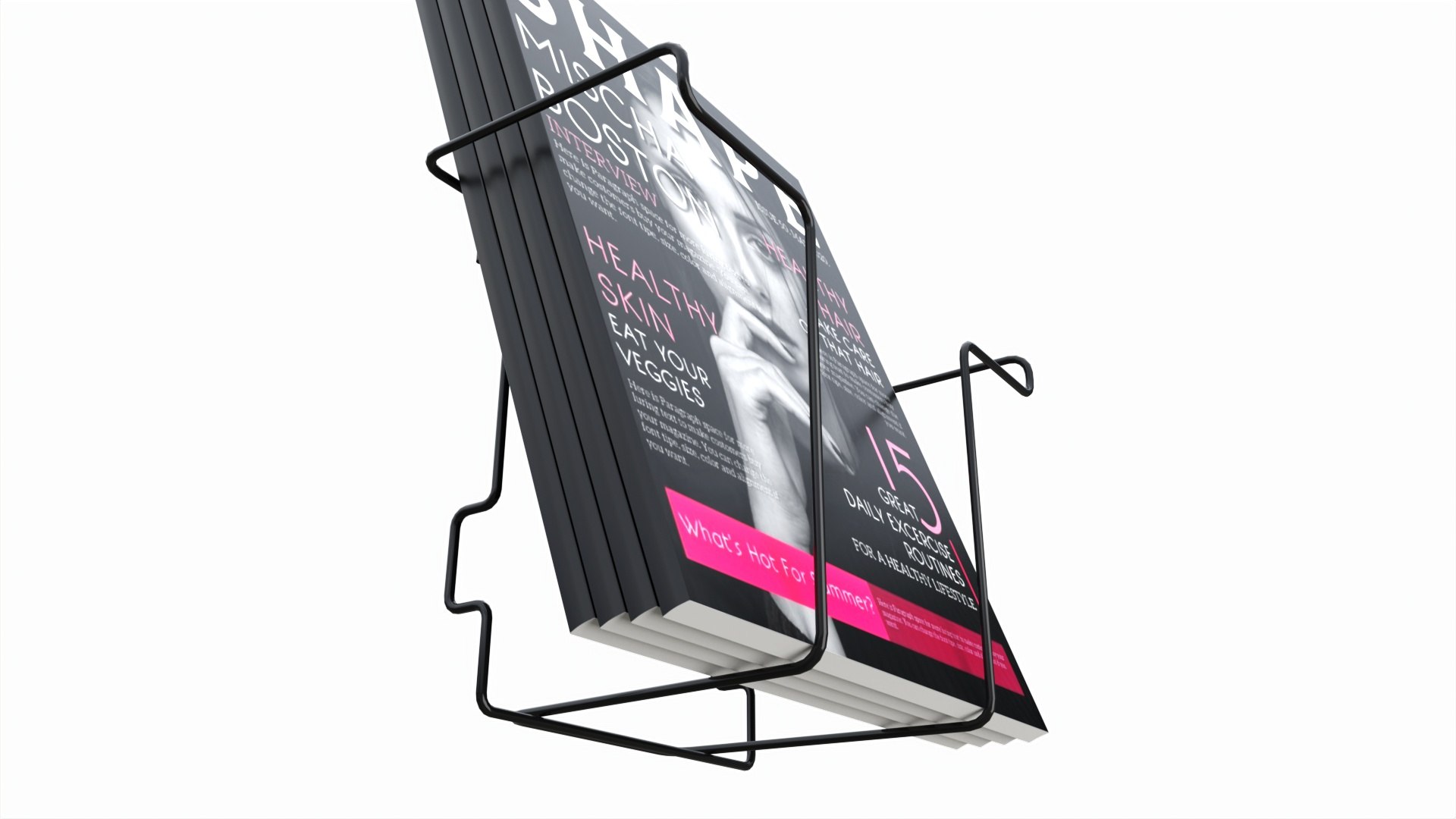 Store Wire Magazine Holder For Slatwall Pegboard Gridwall 3D Model