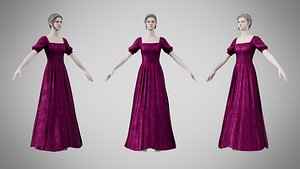 Dress 27 Plum Velvet With Design