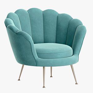 3D Interior luxury Blue Piping Chair