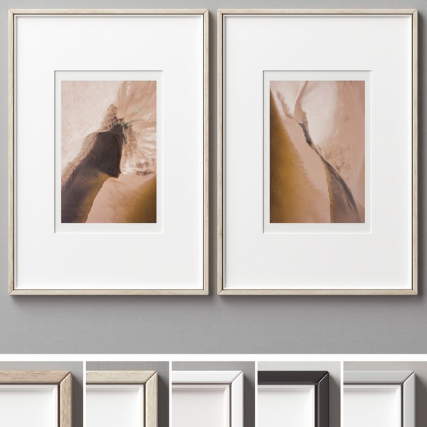 Gallery Brass Picture Frames with White Mats