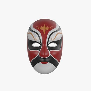 Chinese style full face mask-red