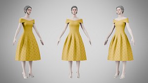 3D Dress 42 Golden Grass