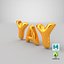 Foil Balloon Words Yay Gold