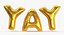 Foil Balloon Words Yay Gold