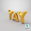 Foil Balloon Words Yay Gold