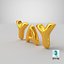 Foil Balloon Words Yay Gold
