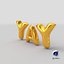 Foil Balloon Words Yay Gold