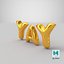 Foil Balloon Words Yay Gold