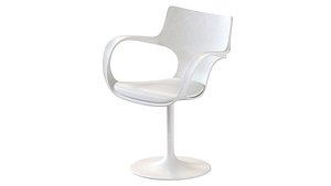 The Flute swivel chair plastic white 3D model