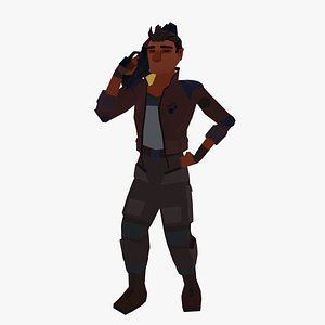 3D Rookie Jay - Low Poly Stylized Sci-Fi Character